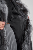 Купить Пальто утепленное с чернобуркой зимнее женское черного цвета 133156Ch, фото 15