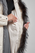 Купить Пальто утепленное с чернобуркой зимнее женское светло-бежевого цвета 133156SB, фото 19