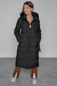 Купить Пальто утепленное с капюшоном зимнее женское черного цвета 133159Ch, фото 11