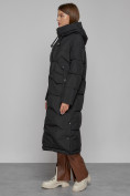 Купить Пальто утепленное с капюшоном зимнее женское черного цвета 133159Ch, фото 2