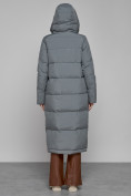 Купить Пальто утепленное с капюшоном зимнее женское серого цвета 133159Sr, фото 4