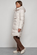Купить Пальто утепленное с капюшоном зимнее женское бежевого цвета 133208B, фото 2