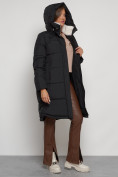Купить Пальто утепленное с капюшоном зимнее женское черного цвета 133208Ch, фото 21