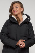 Купить Пальто утепленное с капюшоном зимнее женское черного цвета 133208Ch, фото 9