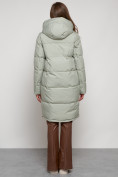 Купить Пальто утепленное с капюшоном зимнее женское светло-зеленого цвета 133208ZS, фото 4