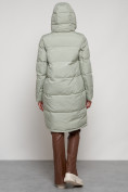 Купить Пальто утепленное с капюшоном зимнее женское светло-зеленого цвета 133208ZS, фото 8