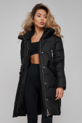 Купить Пальто утепленное с капюшоном зимнее женское черного цвета 13332Ch, фото 16