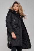 Купить Пальто утепленное с капюшоном зимнее женское черного цвета 13332Ch, фото 17