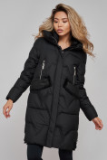 Купить Пальто утепленное с капюшоном зимнее женское черного цвета 13332Ch, фото 8