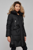 Купить Пальто утепленное с капюшоном зимнее женское черного цвета 13332Ch, фото 9