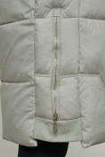 Купить Пальто утепленное с капюшоном зимнее женское серого цвета 13332Sr, фото 12
