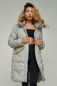 Купить Пальто утепленное с капюшоном зимнее женское серого цвета 13332Sr, фото 15