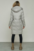 Купить Пальто утепленное с капюшоном зимнее женское серого цвета 13332Sr, фото 5