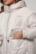 Купить Куртка зимняя женская модная из овчины бежевого цвета 13335B, фото 10