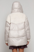 Купить Куртка зимняя женская модная из овчины бежевого цвета 13335B, фото 26