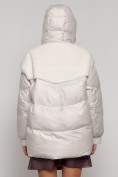 Купить Куртка зимняя женская модная из овчины бежевого цвета 13335B, фото 7