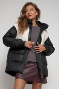 Купить Куртка зимняя женская модная из овчины черного цвета 13335Ch, фото 15