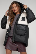 Купить Куртка зимняя женская модная из овчины черного цвета 13335Ch, фото 17