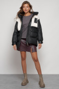 Купить Куртка зимняя женская модная из овчины черного цвета 13335Ch, фото 20