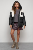 Купить Куртка зимняя женская модная из овчины черного цвета 13335Ch, фото 24