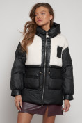 Купить Куртка зимняя женская модная из овчины черного цвета 13335Ch, фото 5