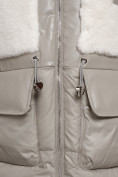 Купить Куртка зимняя женская модная из овчины светло-коричневого цвета 13335SK, фото 13