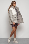 Купить Куртка зимняя женская модная из овчины светло-коричневого цвета 13335SK, фото 22