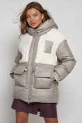 Купить Куртка зимняя женская модная из овчины светло-коричневого цвета 13335SK, фото 24