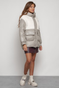 Купить Куртка зимняя женская модная из овчины светло-коричневого цвета 13335SK, фото 3