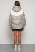 Купить Куртка зимняя женская модная из овчины светло-коричневого цвета 13335SK, фото 4