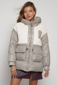 Купить Куртка зимняя женская модная из овчины светло-коричневого цвета 13335SK, фото 7