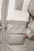 Купить Куртка зимняя женская модная из овчины светло-коричневого цвета 13335SK, фото 9