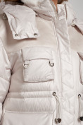 Купить Куртка зимняя женская модная с капюшоном бежевого цвета 13338B, фото 10