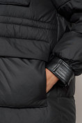 Купить Куртка зимняя женская модная с капюшоном черного цвета 13338Ch, фото 10