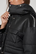 Купить Куртка зимняя женская модная с капюшоном черного цвета 13338Ch, фото 14