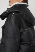 Купить Куртка зимняя женская модная с капюшоном черного цвета 13338Ch, фото 15