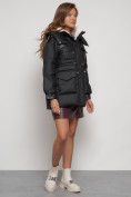 Купить Куртка зимняя женская модная с капюшоном черного цвета 13338Ch, фото 3