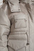 Купить Куртка зимняя женская модная с капюшоном светло-коричневого цвета 13338SK, фото 15