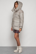Купить Куртка зимняя женская модная с капюшоном светло-коричневого цвета 13338SK, фото 6