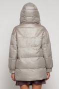 Купить Куртка зимняя женская модная с капюшоном светло-коричневого цвета 13338SK, фото 8