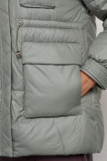 Купить Куртка зимняя женская модная с капюшоном светло-зеленого цвета 13338ZS, фото 12