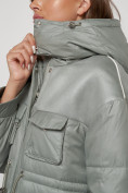 Купить Куртка зимняя женская модная с капюшоном светло-зеленого цвета 13338ZS, фото 16