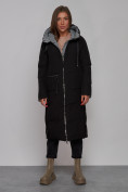 Купить Пальто утепленное двухстороннее женское черного цвета 13343Ch