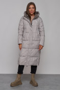 Купить Пальто утепленное двухстороннее женское коричневого цвета 13343K, фото 16