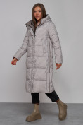 Купить Пальто утепленное двухстороннее женское коричневого цвета 13343K, фото 17