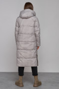 Купить Пальто утепленное двухстороннее женское коричневого цвета 13343K, фото 19