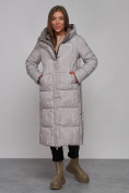 Купить Пальто утепленное двухстороннее женское коричневого цвета 13343K, фото 20