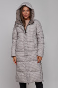 Купить Пальто утепленное двухстороннее женское коричневого цвета 13343K, фото 21