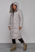 Купить Пальто утепленное двухстороннее женское коричневого цвета 13343K, фото 22