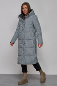 Купить Пальто утепленное двухстороннее женское темно-синего цвета 13343TS, фото 14